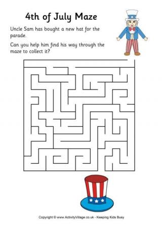 Fourth of July Maze - Easy