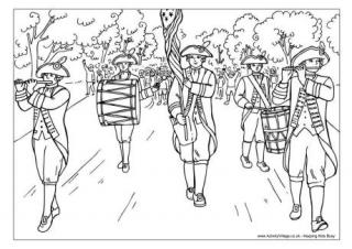 Fourth of July Parade Colouring Page