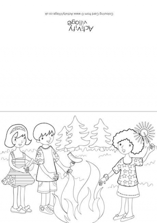 Fourth Of July Picnic Colouring Card