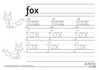 Fox Handwriting Worksheet