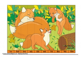 Foxes Jigsaw - Ordinal Numbers