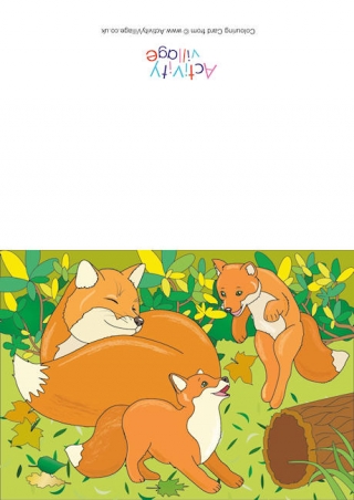 Foxes Scene Card