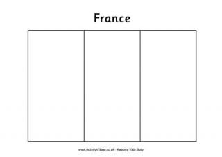 France Flag Colouring Page