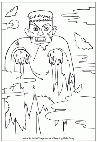 Frankenstein Monster Colouring Page