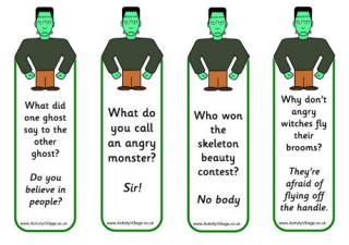 Frankenstein Bookmarks - Jokes