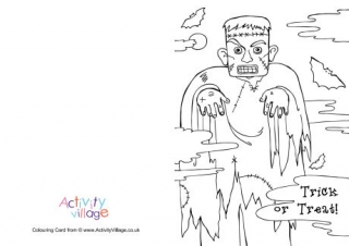 Frankenstein Colouring Card
