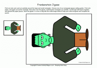 Frankenstein Jigsaw Printable
