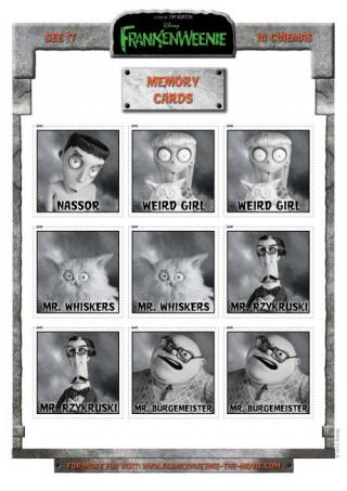 Frankenweenie Memory Cards