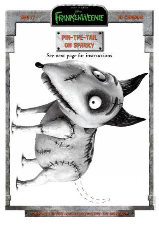 Frankenweenie Pin the Tail on Sparky