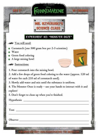 Frankenweenie Science Experiments