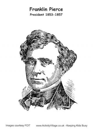 Franklin Pierce Colouring Page