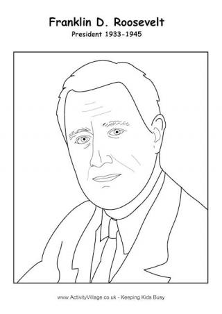 Franklin D Roosevelt Colouring Page