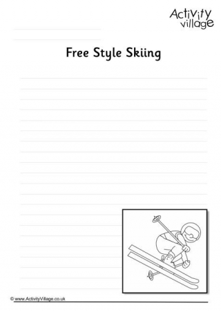 Free Style Skiing Writing Page
