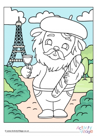 French Lion Colour Pop Colouring Page
