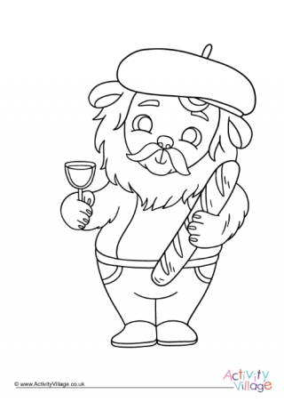 French Lion Colouring Page 1