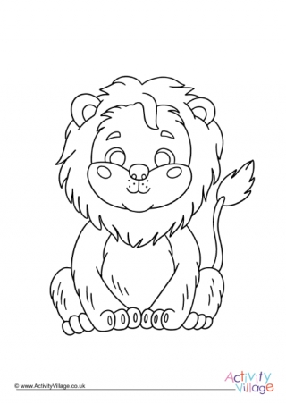 Friendly Lion Colouring Page 1