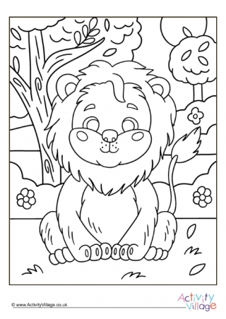 Friendly Lion Colouring Page 2