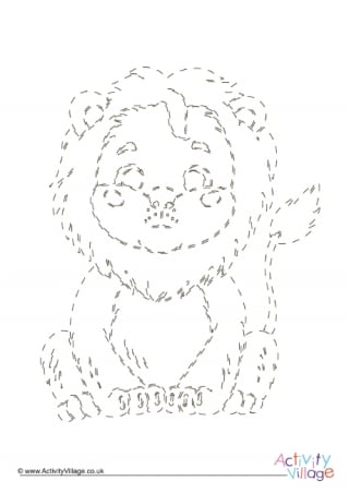 Friendly Lion Tracing Page
