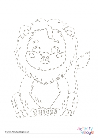 Friendly Lion Tracing Page