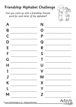 Friendship Alphabet Challenge