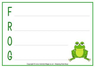 Frog acrostic poem printables