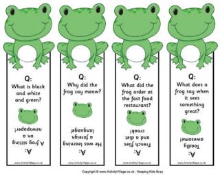 Frog joke bookmarks