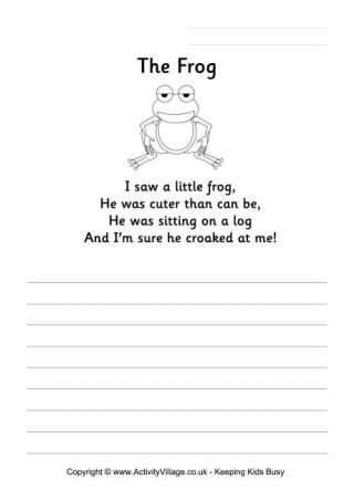 Frog poem starter
