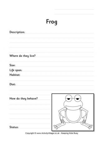 frog worksheet