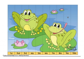 Frogs Jigsaw - Ordinal Numbers