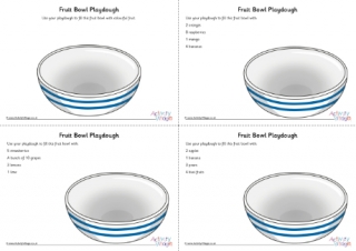 Fruit bowl playdough mats