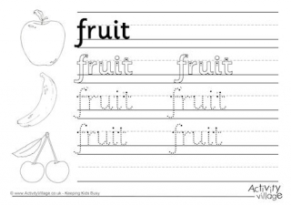 Fruit Handwriting Worksheet