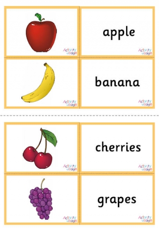 Fruit Vocabulary Matching Cards