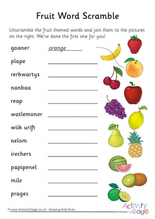 Fruit Word Scramble