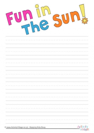 Fun in the Sun Writing Paper