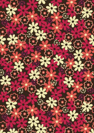 Funky Brown Flowers Scrapbook Paper