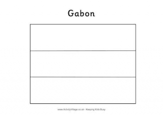 Gabon Flag Colouring Page