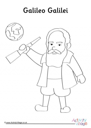 Galileo Galilei Colouring Page