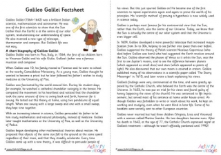 Galileo Galilei factsheet