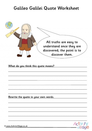 Galileo Galilei Quote Worksheet