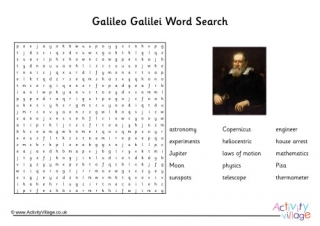 Galileo Galilei Word Search