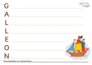 Galleon Acrostic Poem Printable
