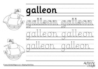 Galleon Handwriting Worksheet