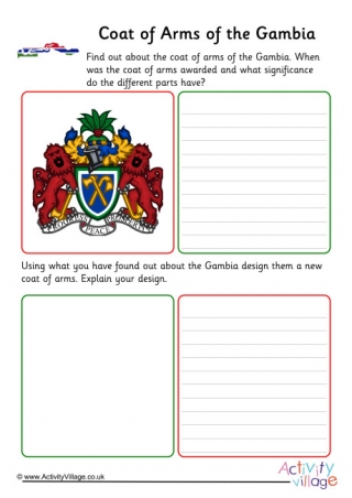 Gambia Coat Of Arms Worksheet