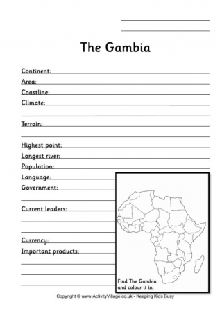 Gambia Fact Worksheet