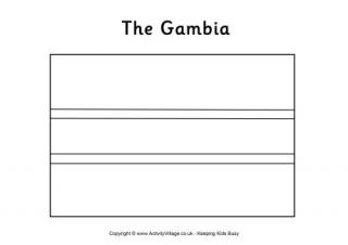 Gambia Flag Colouring Page