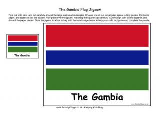 Gambia Flag Jigsaw