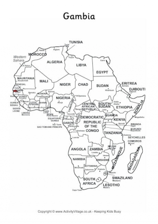 Gambia On Map Of Africa