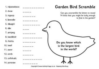 Garden Bird Scramble