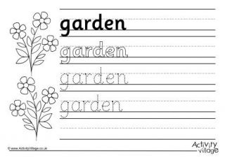 Garden Handwriting Worksheet