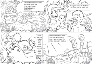 Garden of Eden Colouring Pages Captioned